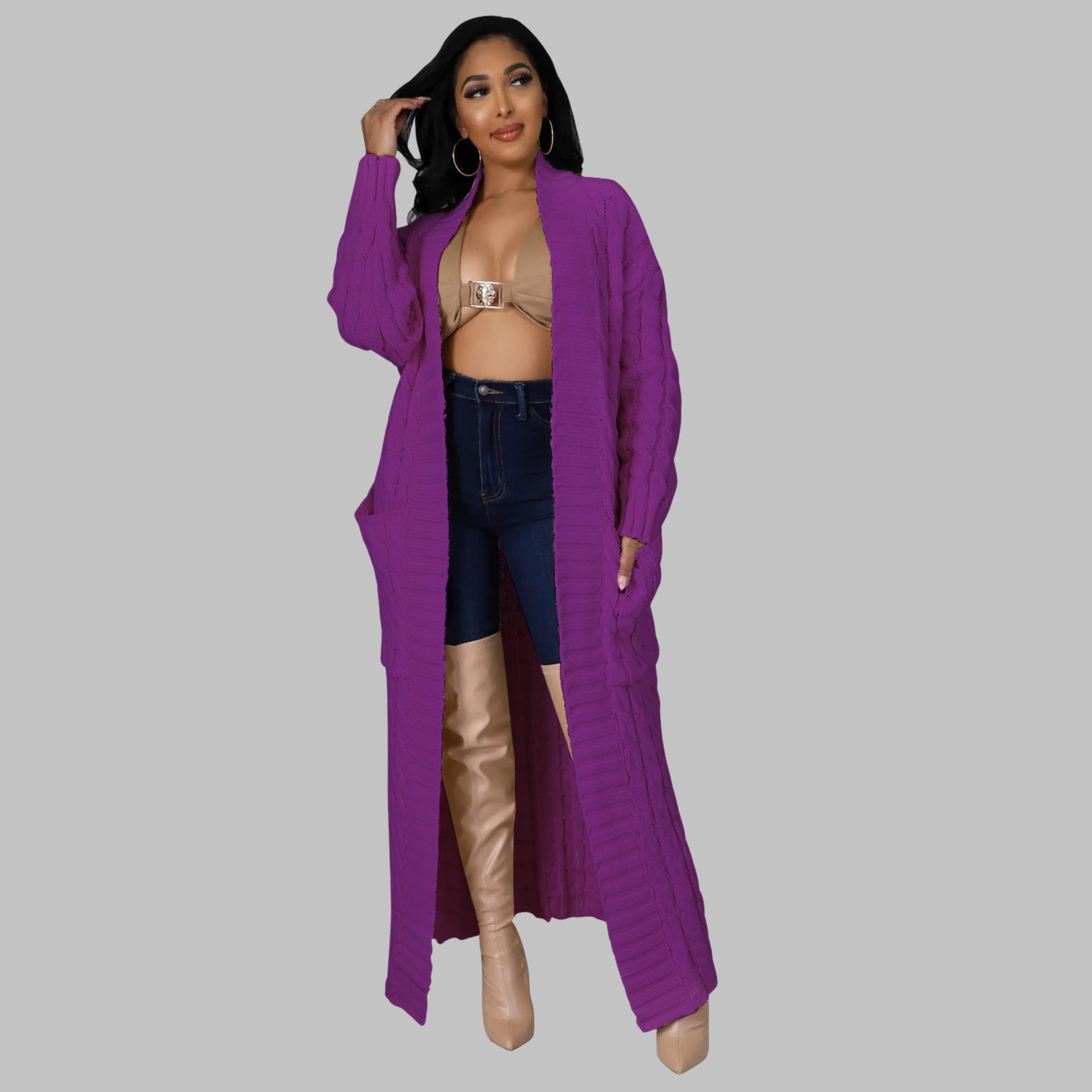 JACKIE - Casual Long-Sleeve Long Cardigan
