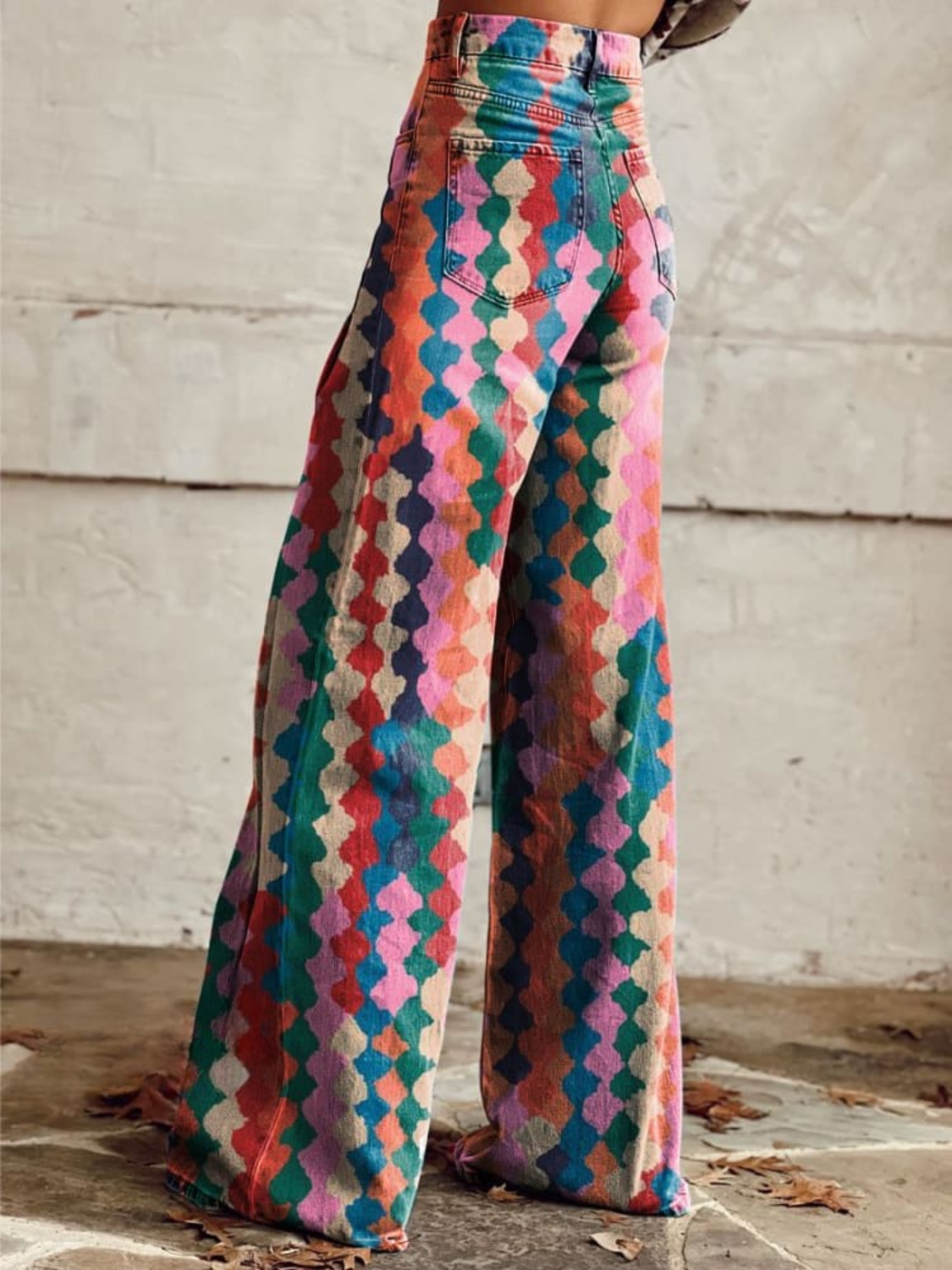 BETH - Vibrant Boho Wide-Leg Pants