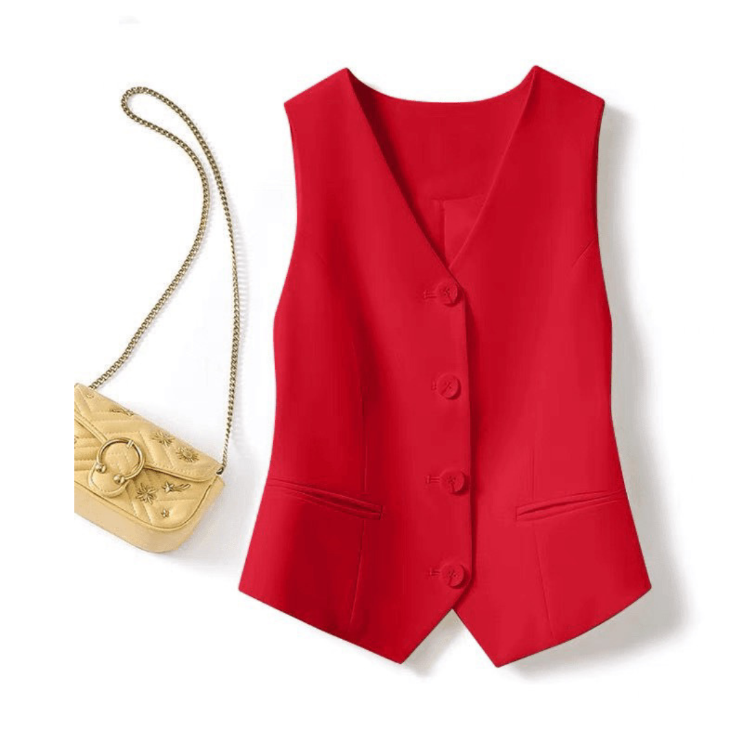 ZARINA – Classy Sleeveless Button-Front Suit Vest