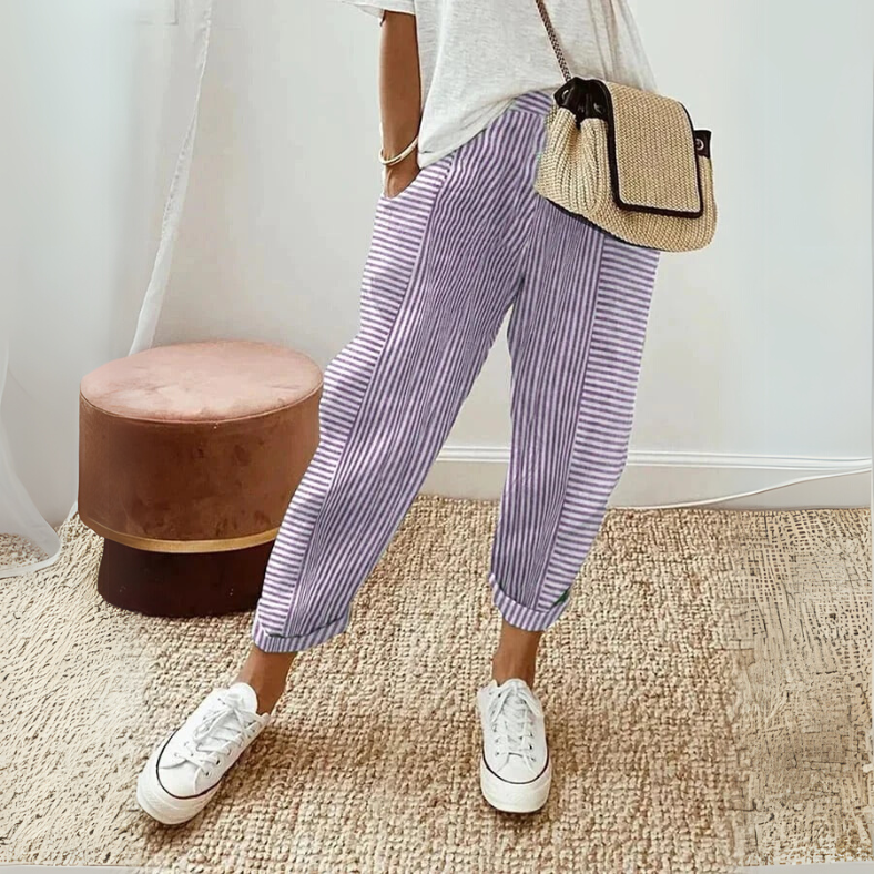 FLORIANE - Relaxed Boho Stripe Pants