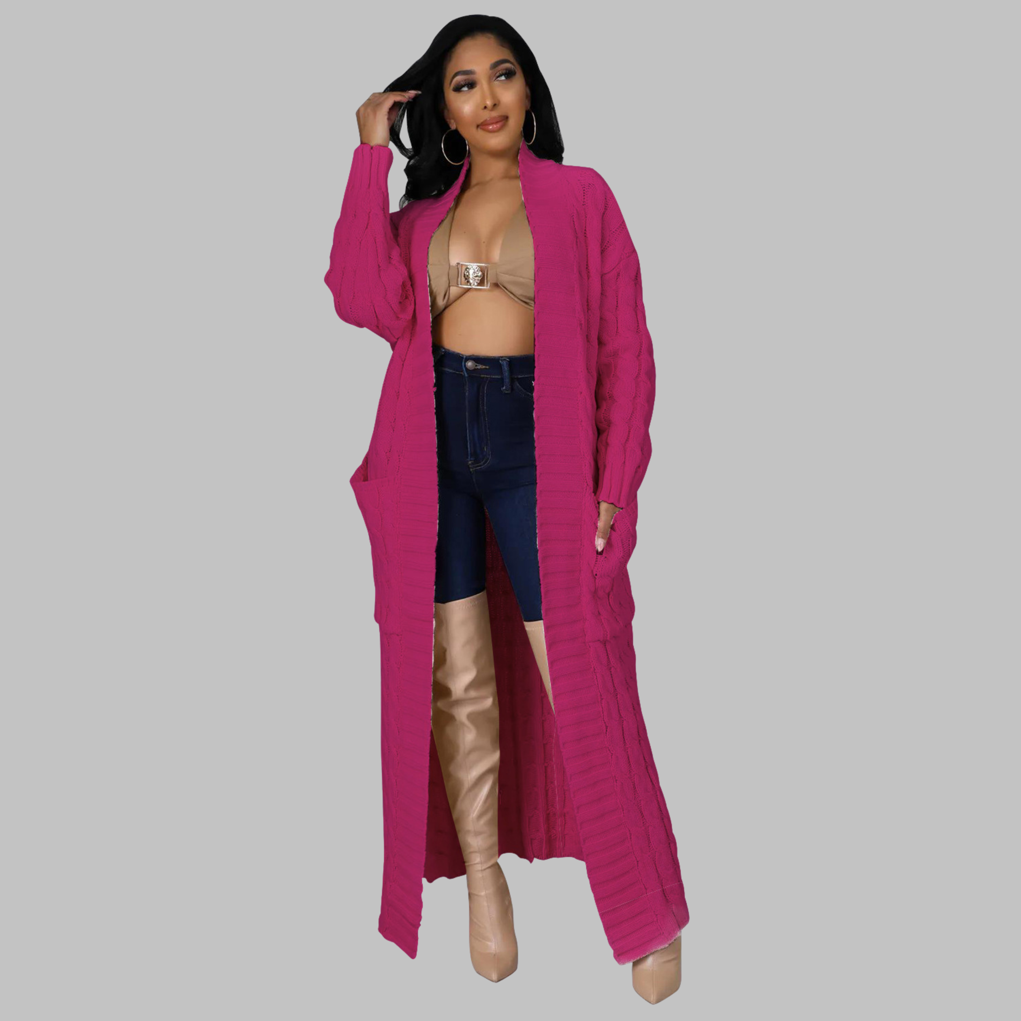 JACKIE - Casual Long-Sleeve Long Cardigan