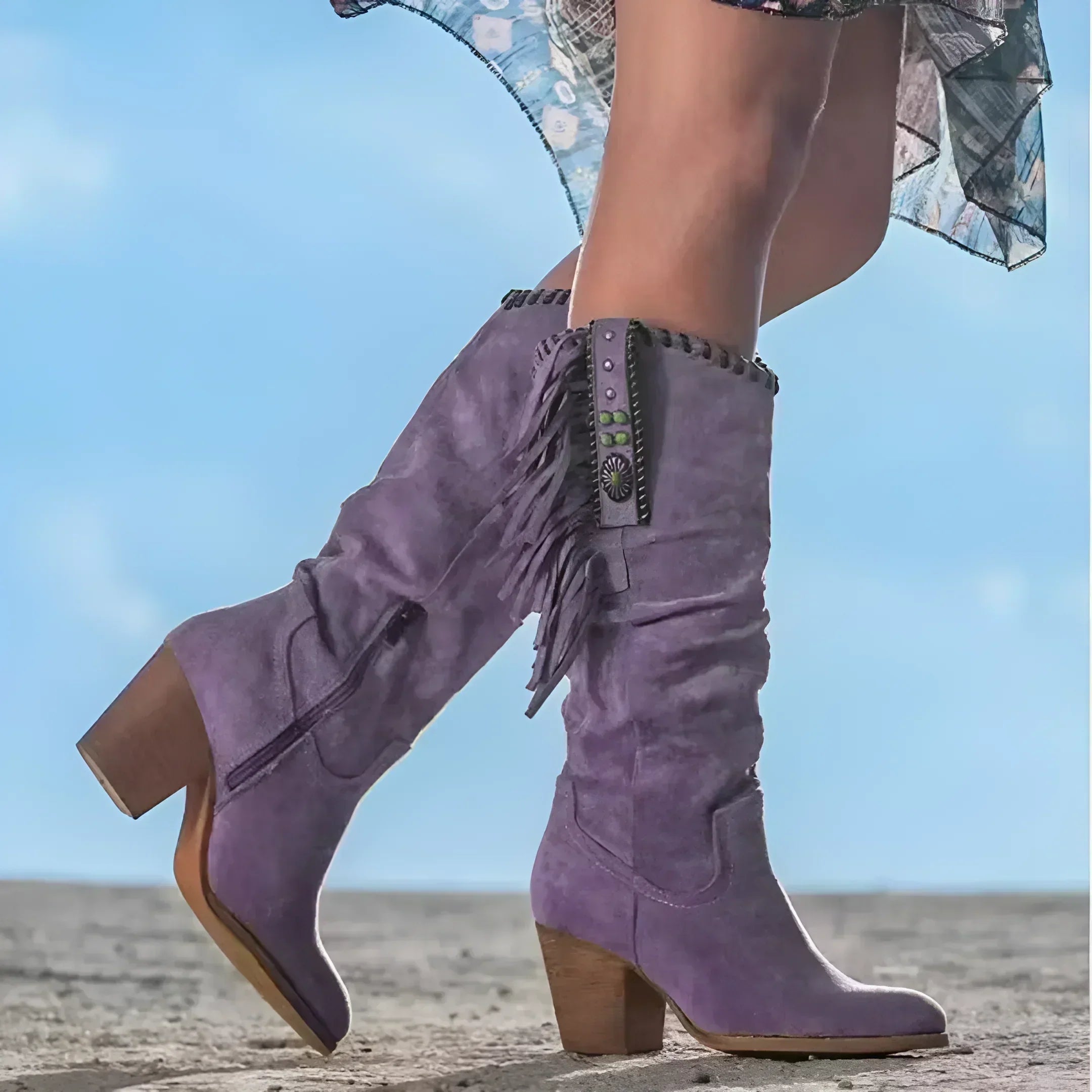 HARLOW - Classic Western Fringe Boots