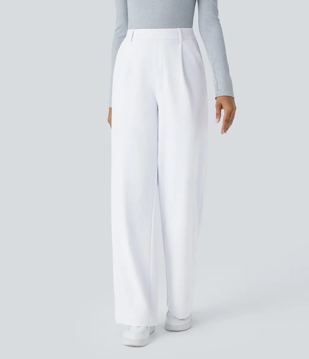 CHARMIE - Casual High Waist Straight Leg Pants