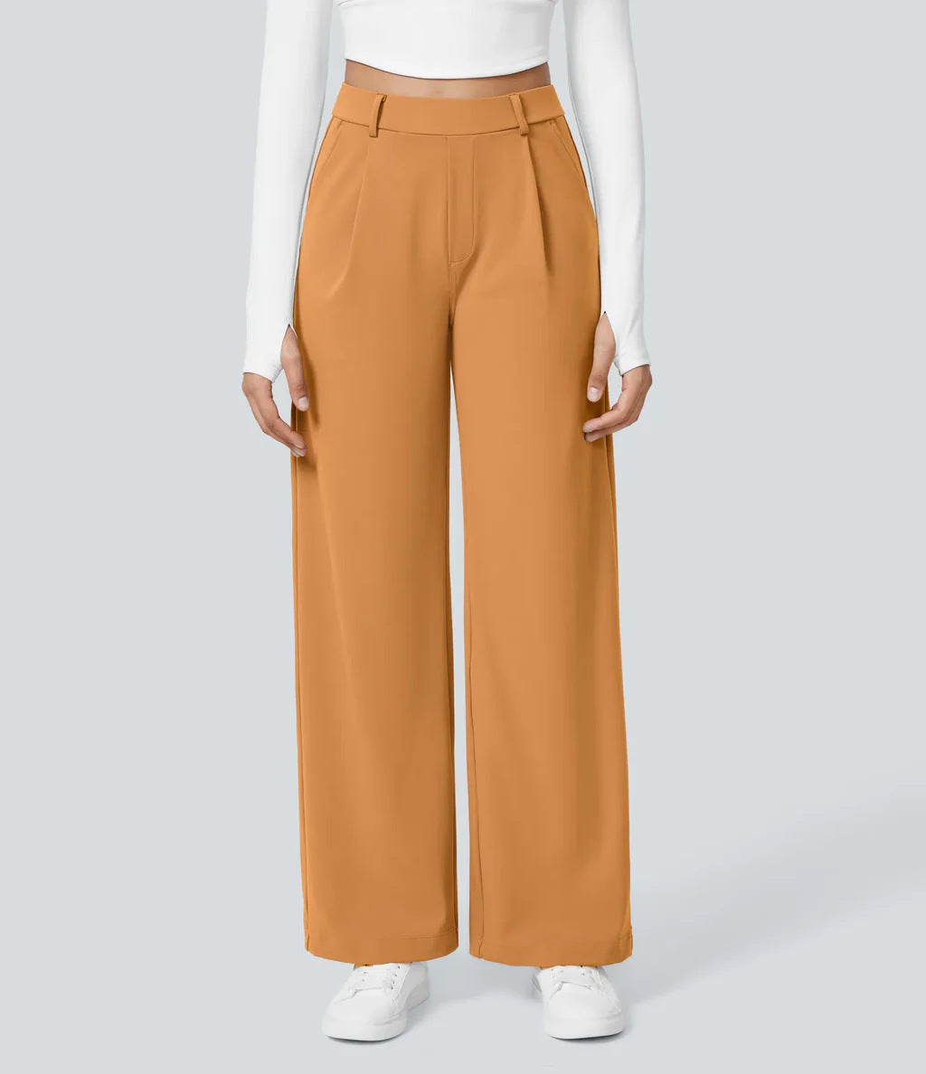 CHARMIE - Casual High Waist Straight Leg Pants