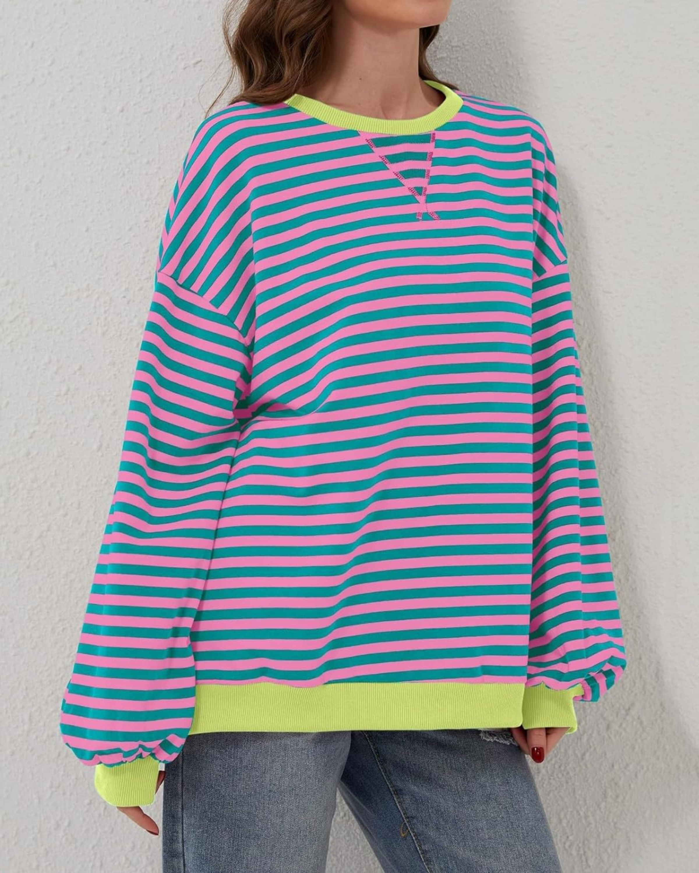 ROXANNE - Striped Oversized Sweatshirt