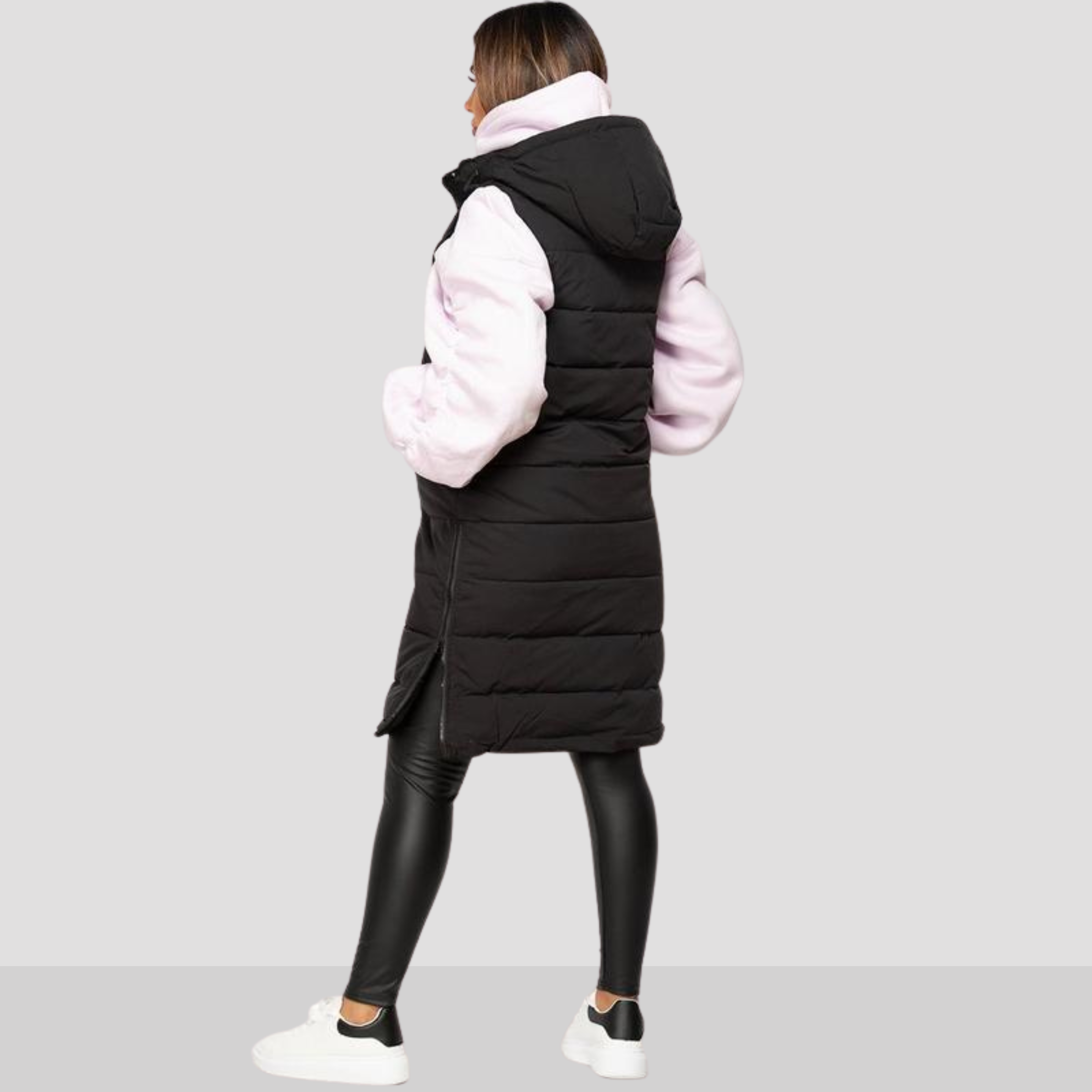 SIDRA - Comfy Black Padded Long Hooded Puffer
