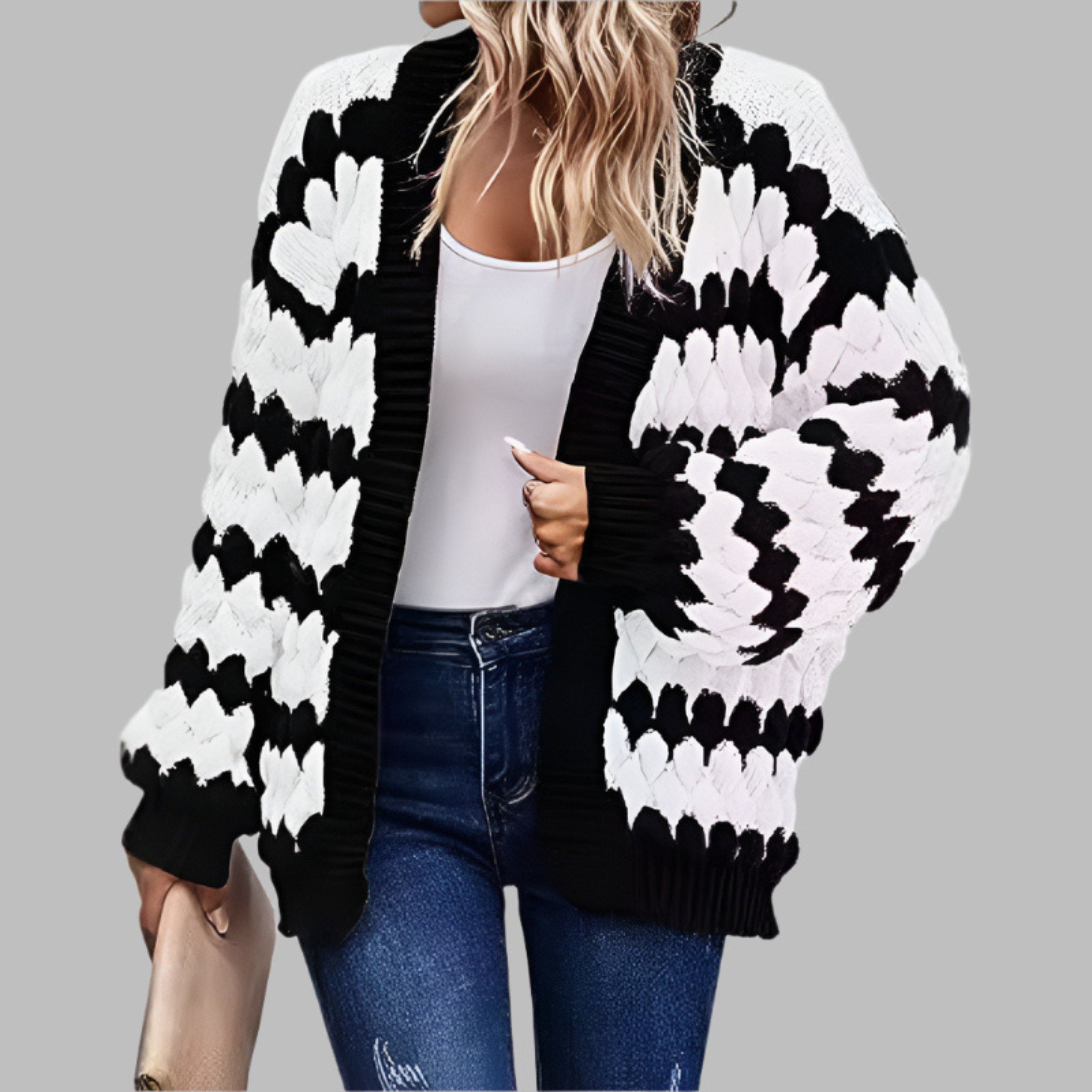 SALVACION – Casual Long Sleeve Drop Shoulder Cardigan