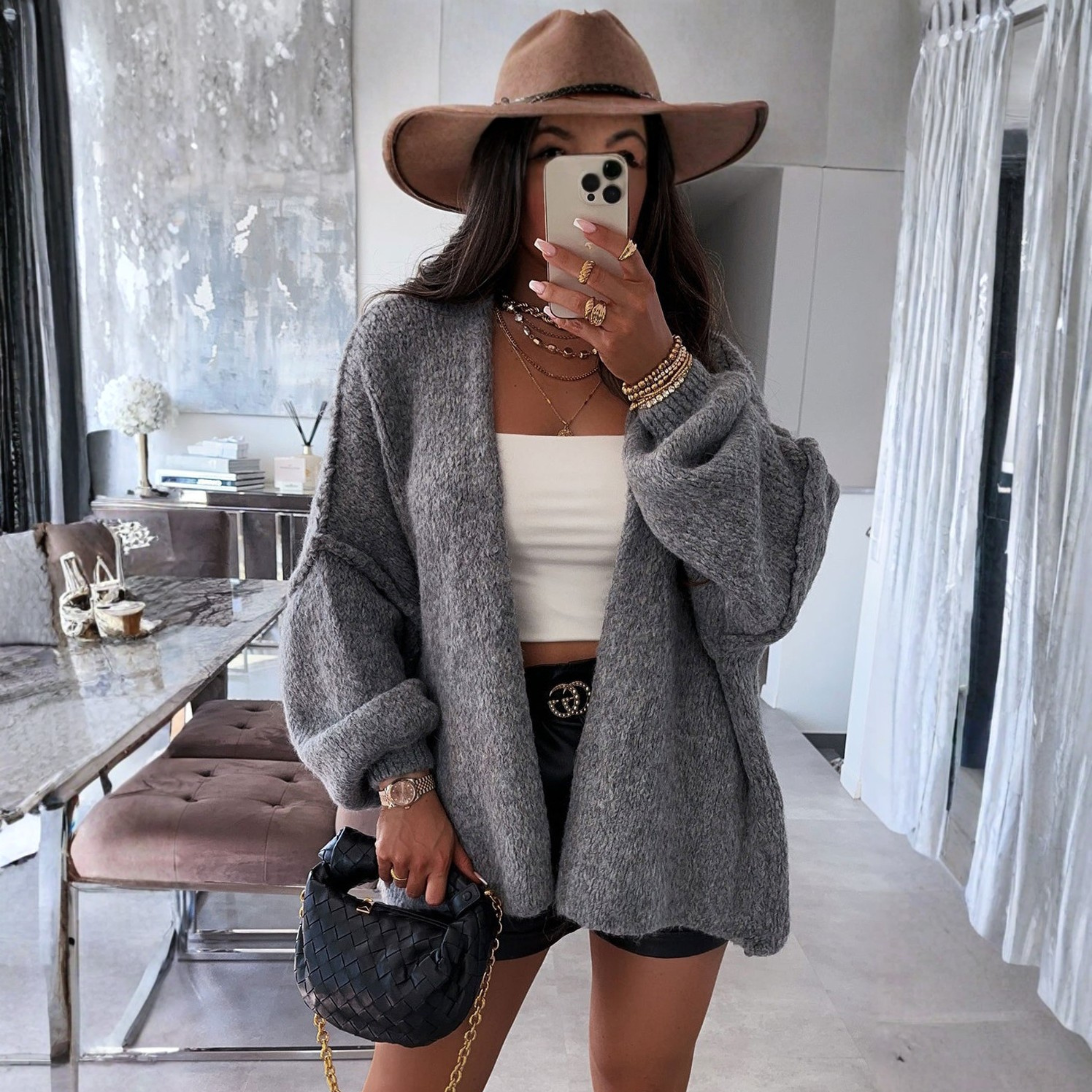 LETTIE - Classic Button-Down Long Sleeve Cardigan