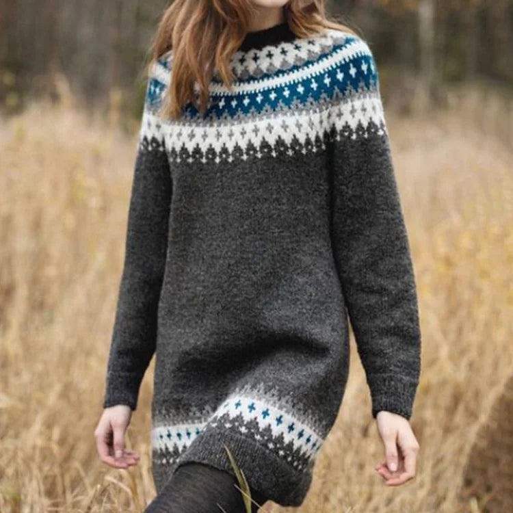 ADDISON - Nordic Sweater Dress