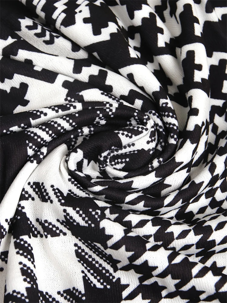 LEONA | Sleek Geo-Print Cardigan