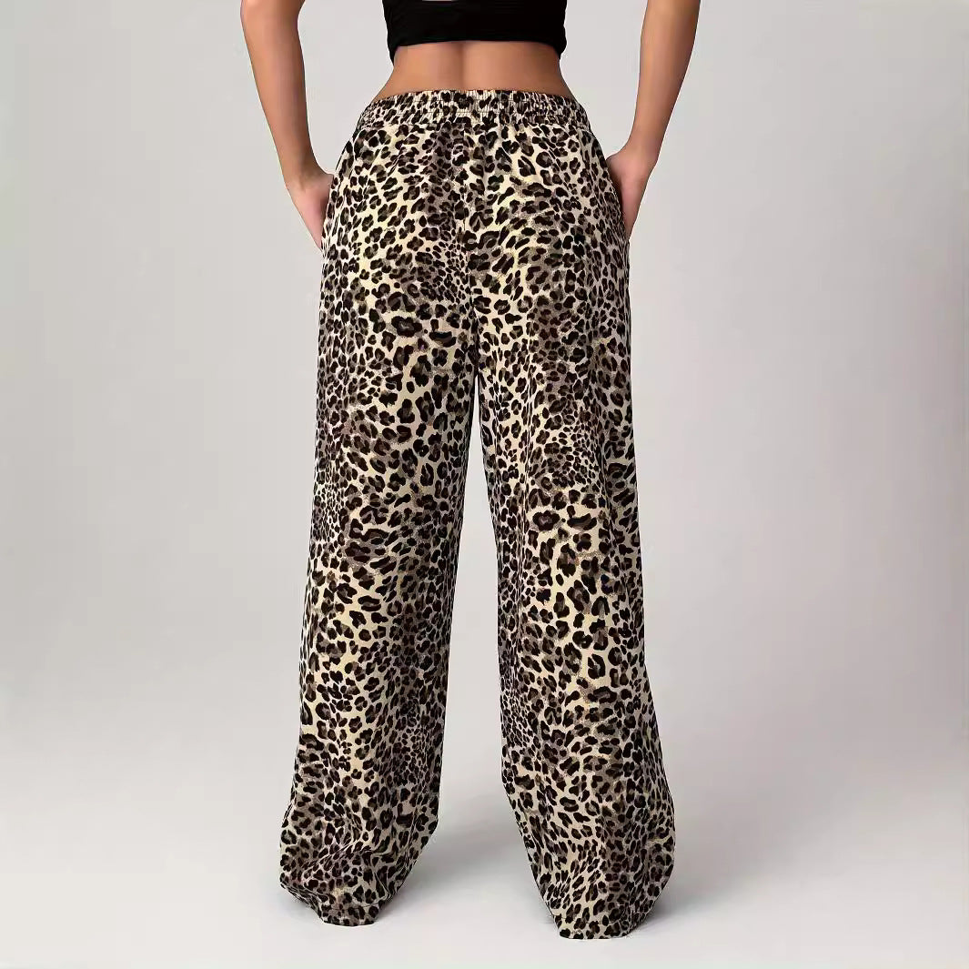 LIEZEL – Comfy Straight-Leg Leopard Print Pants