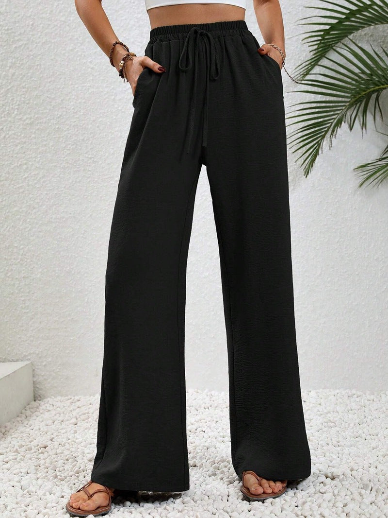 NIKU - Casual Wide Leg Drawstring Pants