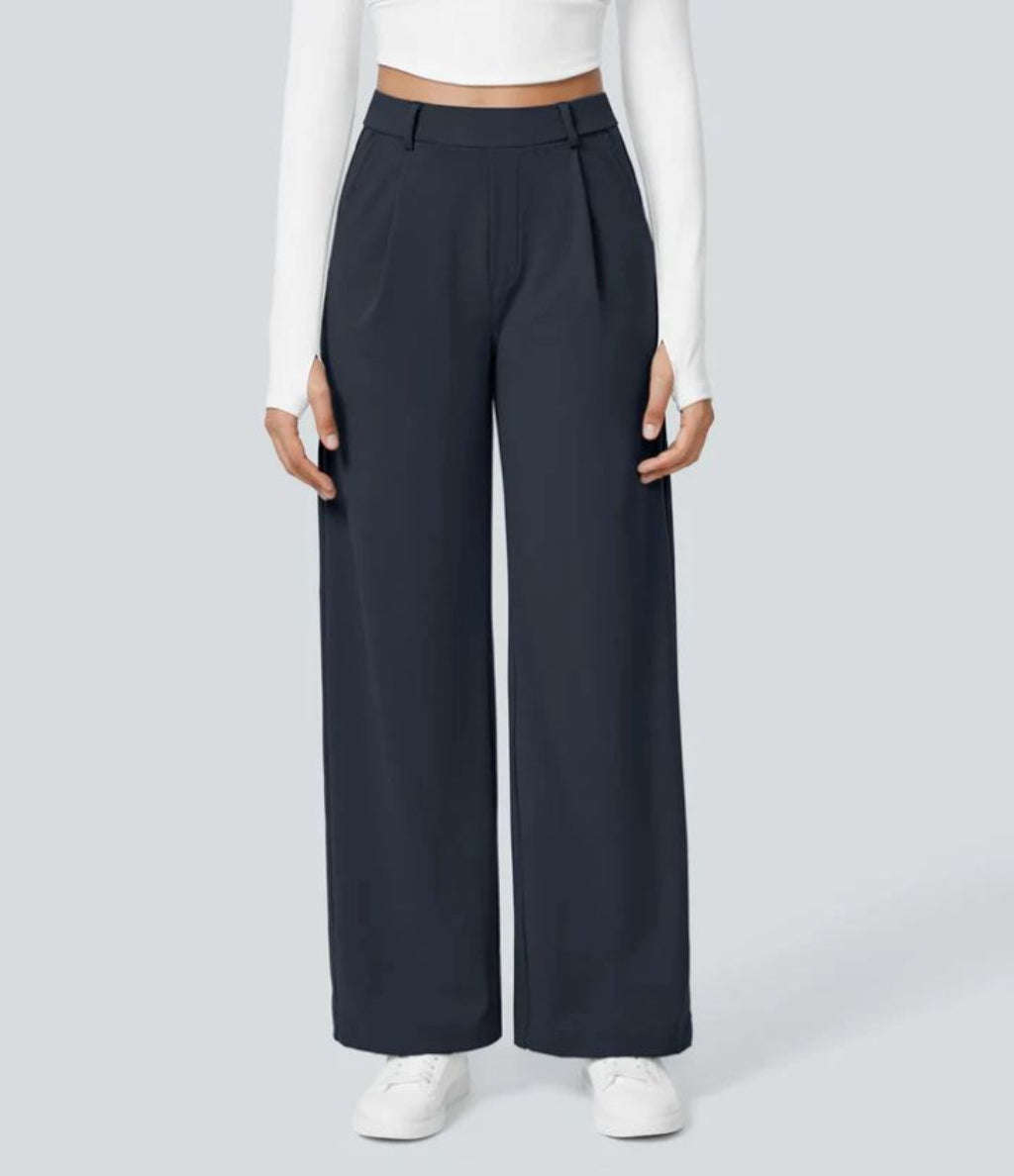 CHARMIE - Casual High Waist Straight Leg Pants