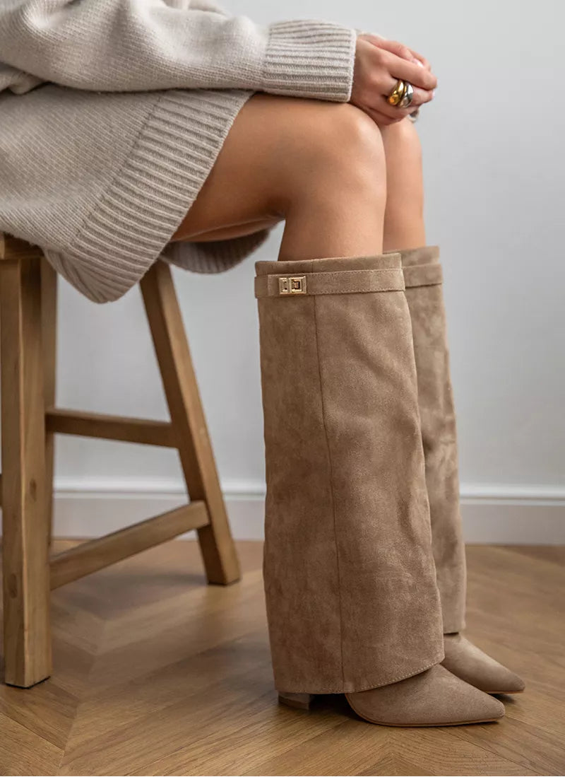 ARABELLA - Khaki Suede Boots