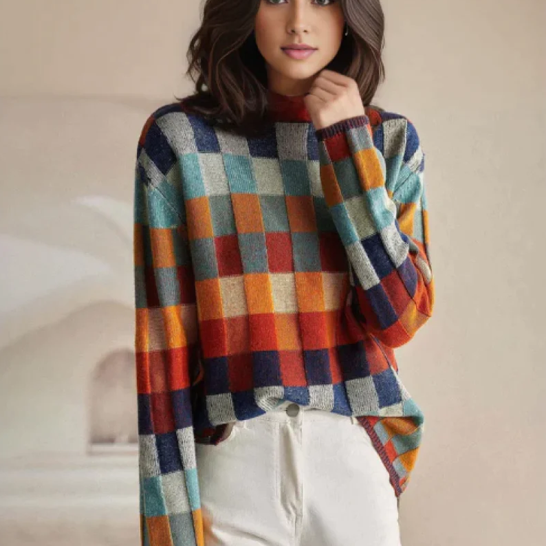 MIA - Retro-Inspired Plaid Sweater